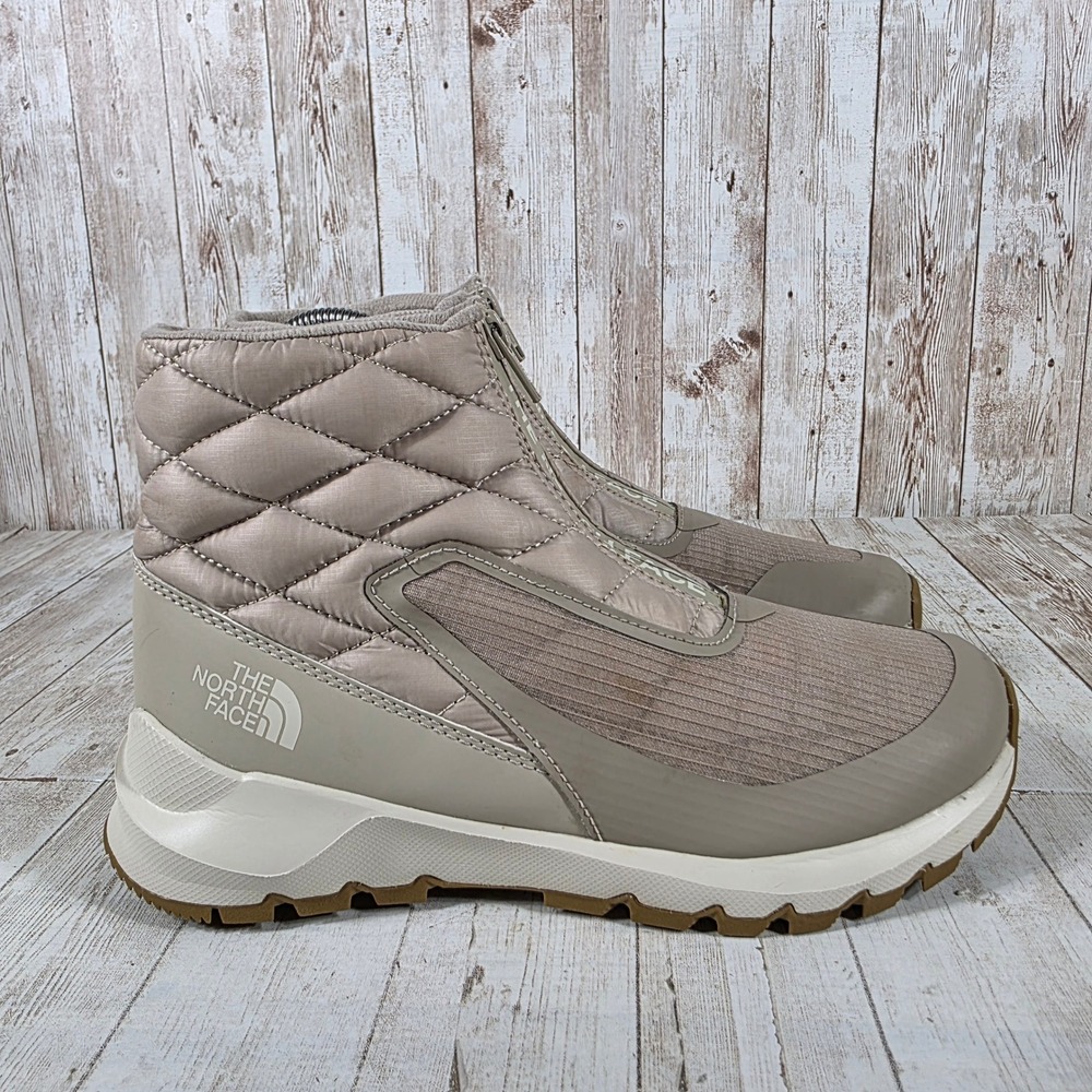 The North Face ThermoBall Progressive Zip II Boots Taupe Tan Womens 7 NF0A4O9D